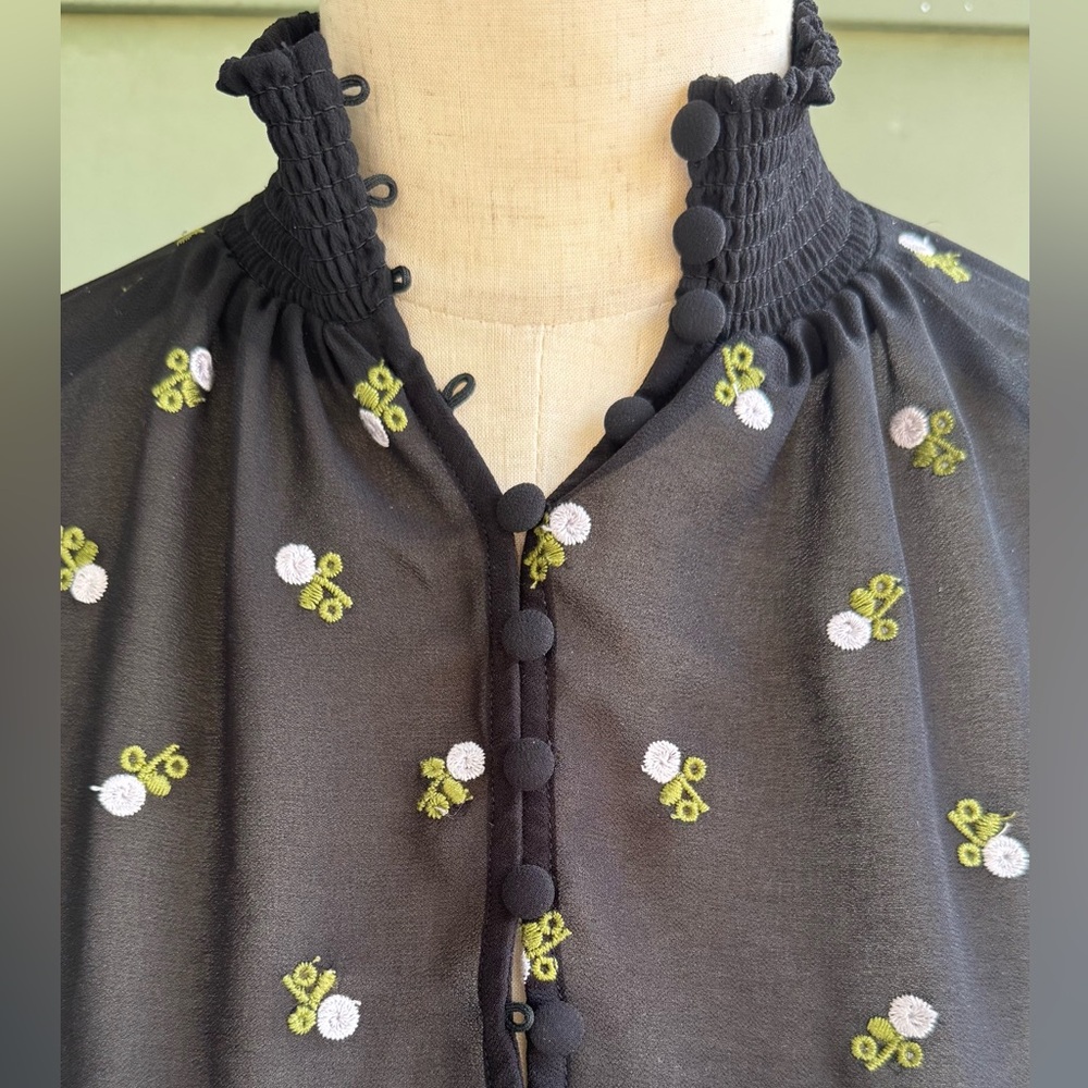 CAbi Black Floral Button Down Shirt - Picture 3 of 10